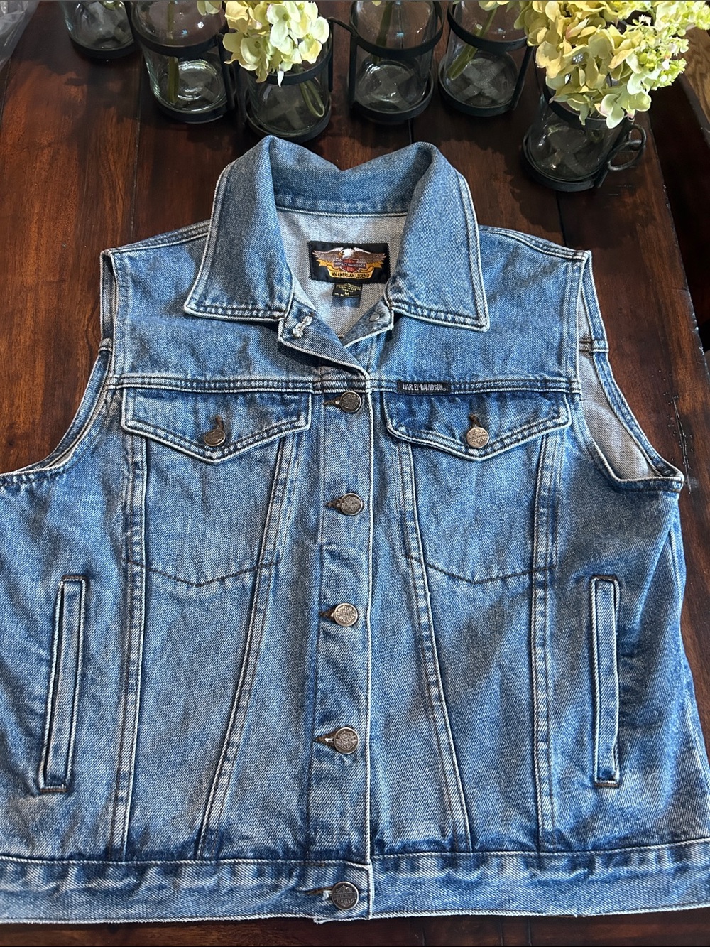 Harley-Davidson Light Blue Denim Motorcycle Vest